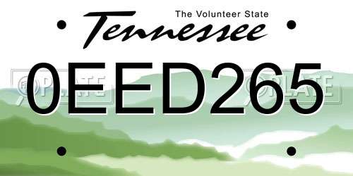 0EED265 Tennessee License Plate