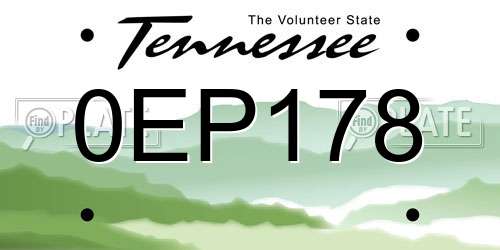 0EP178 Tennessee License Plate