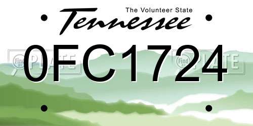 0FC1724 Tennessee License Plate