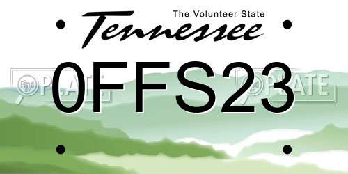 0FFS23 Tennessee License Plate