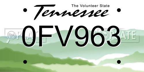 0FV963 Tennessee License Plate