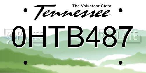 0HTB487 Tennessee License Plate