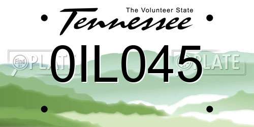 0IL045 Tennessee License Plate