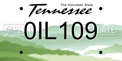 0IL109 Tennessee License Plate