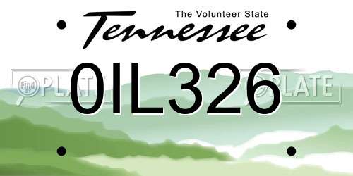 0IL326 Tennessee License Plate