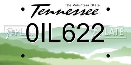 0IL622 Tennessee License Plate