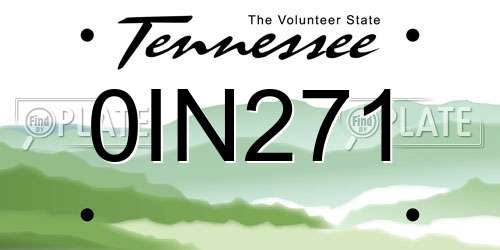 0IN271 Tennessee License Plate