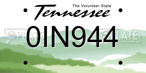 0IN944 Tennessee License Plate