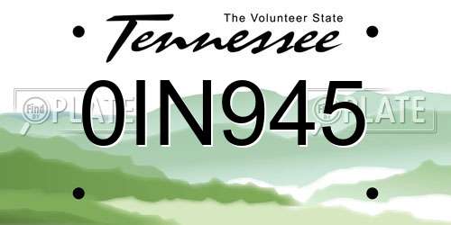 0IN945 Tennessee License Plate