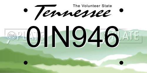 0IN946 Tennessee License Plate