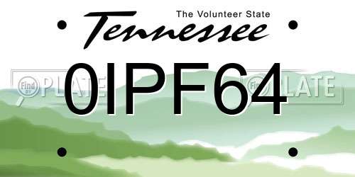 0IPF64 Tennessee License Plate