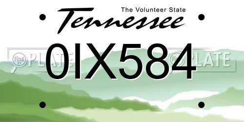 0IX584 Tennessee License Plate