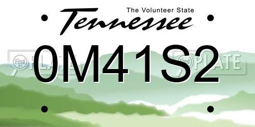 0M41S2 Tennessee License Plate