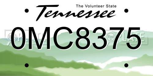 0MC8375 Tennessee License Plate