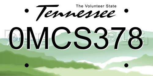 0MCS378 Tennessee License Plate