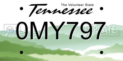 0MY797 Tennessee License Plate