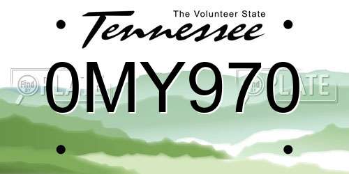 0MY970 Tennessee License Plate