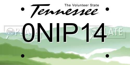 0NIP14 Tennessee License Plate