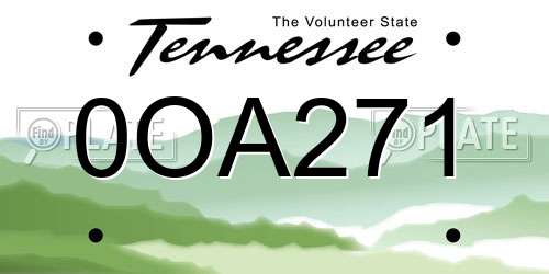 0OA271 Tennessee License Plate