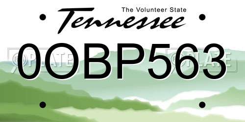 0OBP563 Tennessee License Plate
