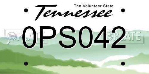 0PS042 Tennessee License Plate