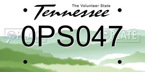 0PS047 Tennessee License Plate