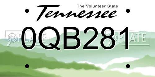 0QB281 Tennessee License Plate