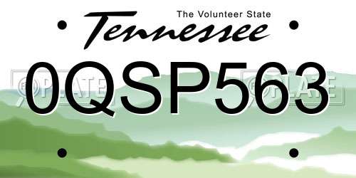 0QSP563 Tennessee License Plate