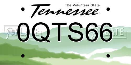 0QTS66 Tennessee License Plate