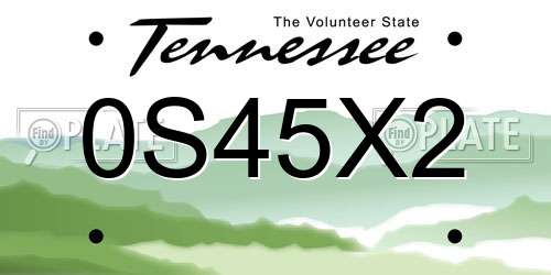 0S45X2 Tennessee License Plate
