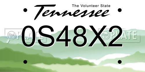 0S48X2 Tennessee License Plate