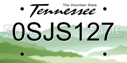 0SJS127 Tennessee License Plate