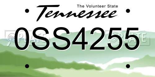 0SS4255 Tennessee License Plate