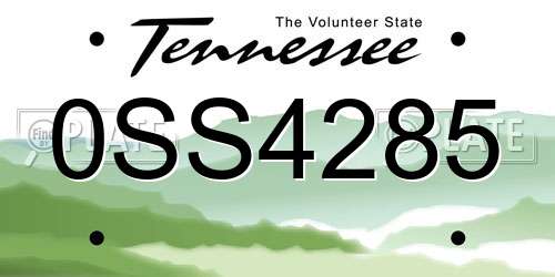 0SS4285 Tennessee License Plate