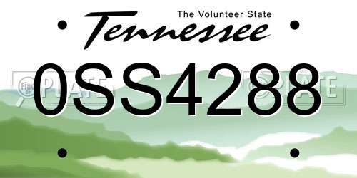 0SS4288 Tennessee License Plate