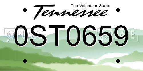 0ST0659 Tennessee License Plate
