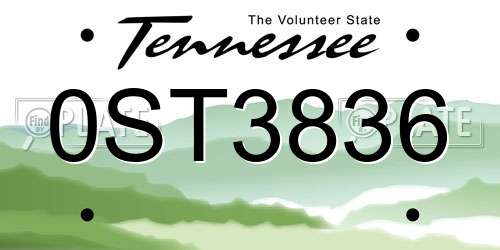 0ST3836 Tennessee License Plate