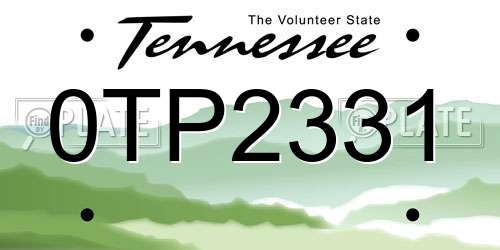 0TP2331 Tennessee License Plate