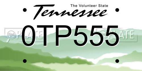 0TP555 Tennessee License Plate