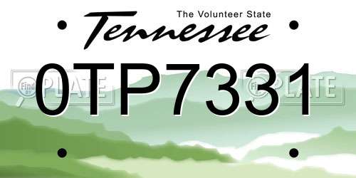 0TP7331 Tennessee License Plate