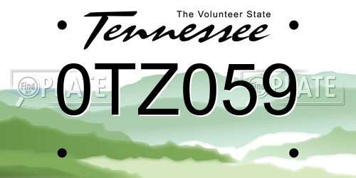 0TZ059 Tennessee License Plate