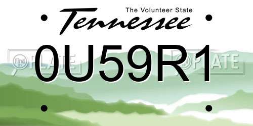 0U59R1 Tennessee License Plate