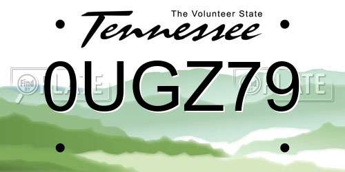 0UGZ79 Tennessee License Plate