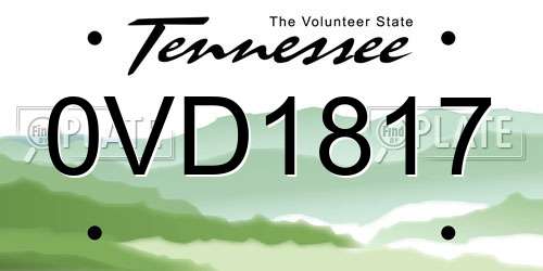 0VD1817 Tennessee License Plate