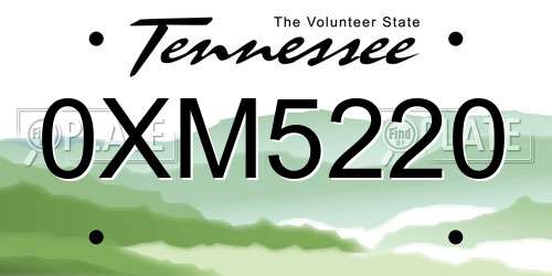 0XM5220 Tennessee License Plate