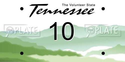 10 Tennessee License Plate