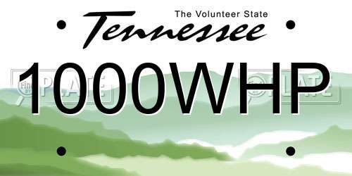 1000WHP Tennessee License Plate