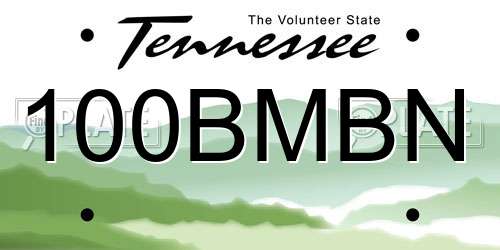 100BMBN Tennessee License Plate