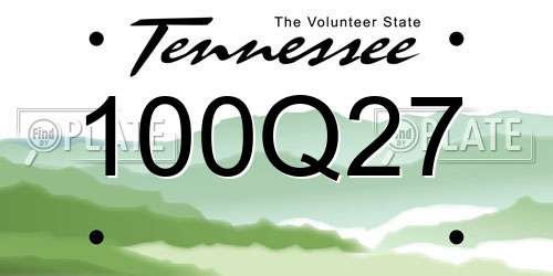 100Q27 Tennessee License Plate