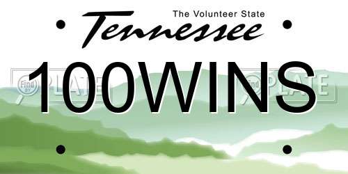 100WINS Tennessee License Plate